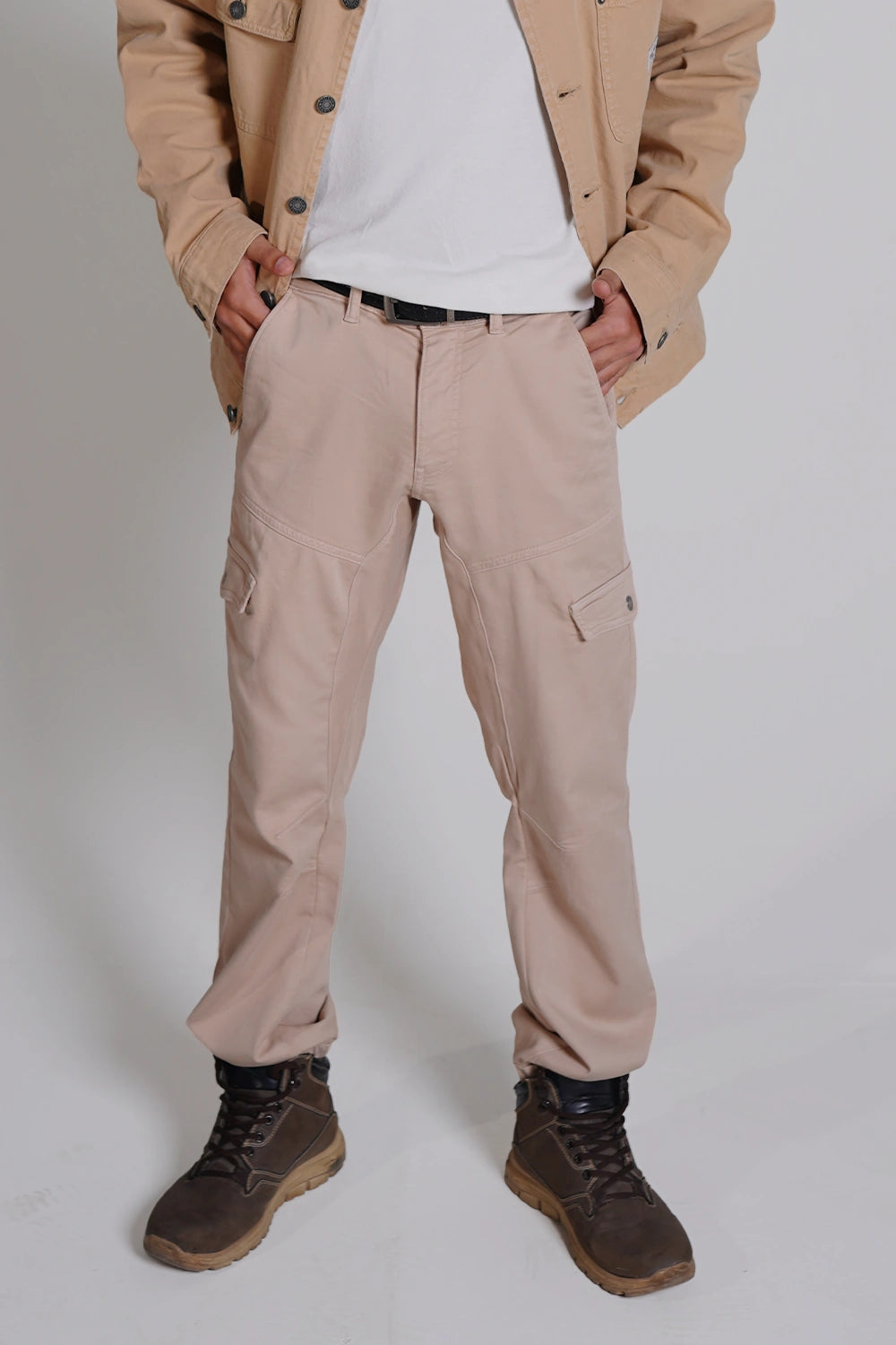 5 Pocket Men Cargo Pants - Beige