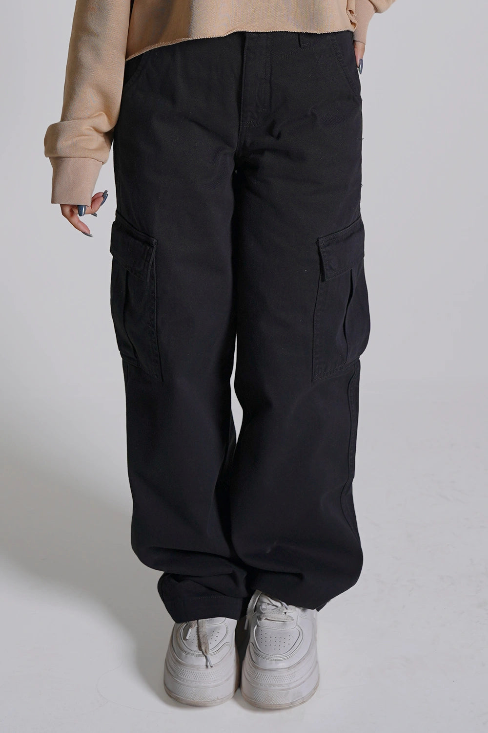5 Pocket Women Cargo Pants - Black