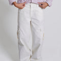 5 Pocket Women Cargo Pants - White