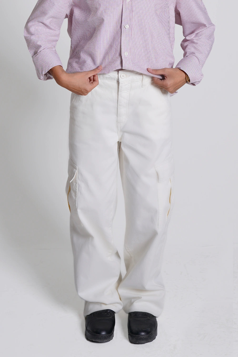 5 Pocket Women Cargo Pants - White