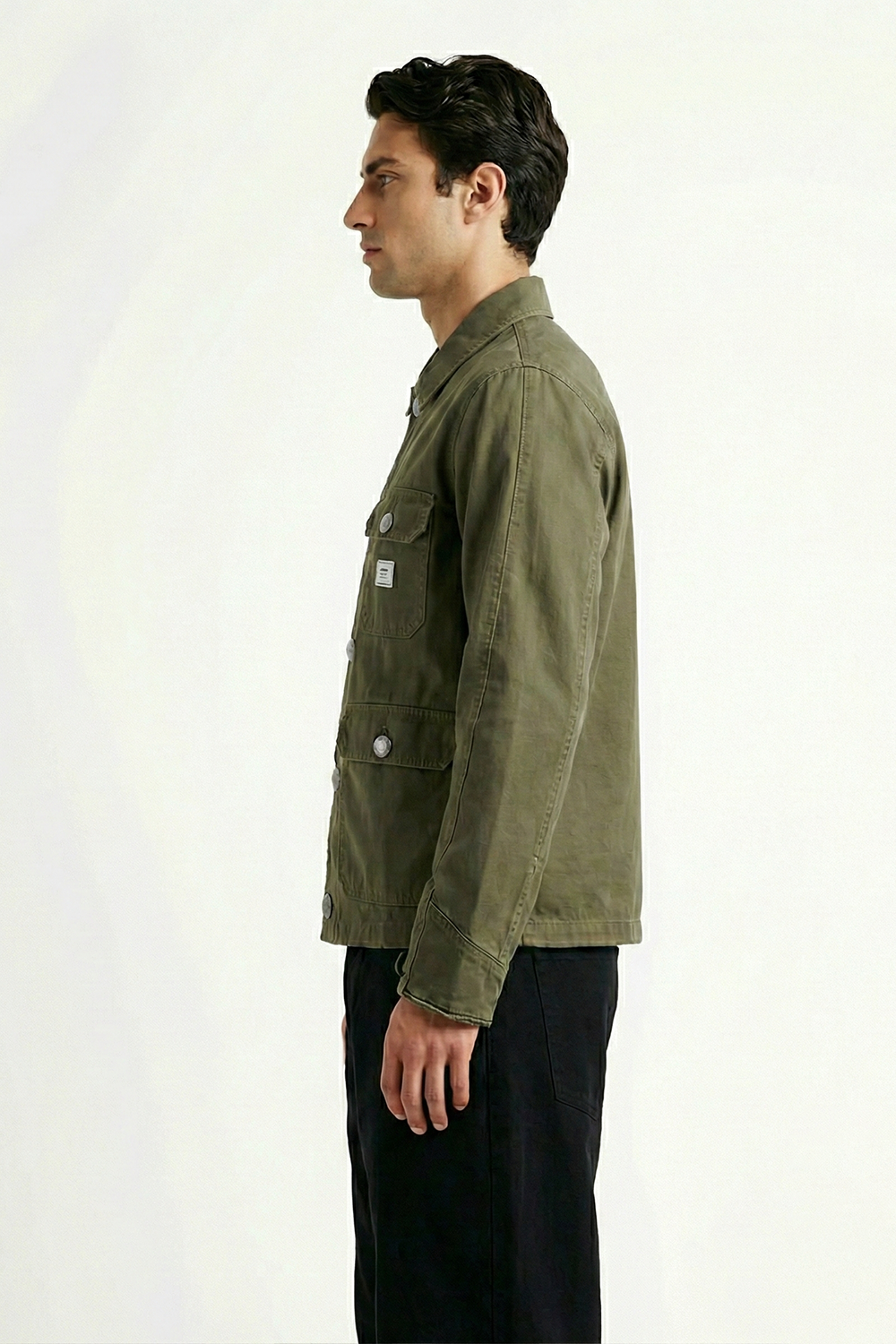 Denim Shacket - Olive Green