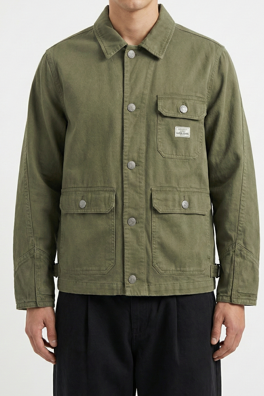 Denim Shacket - Olive Green