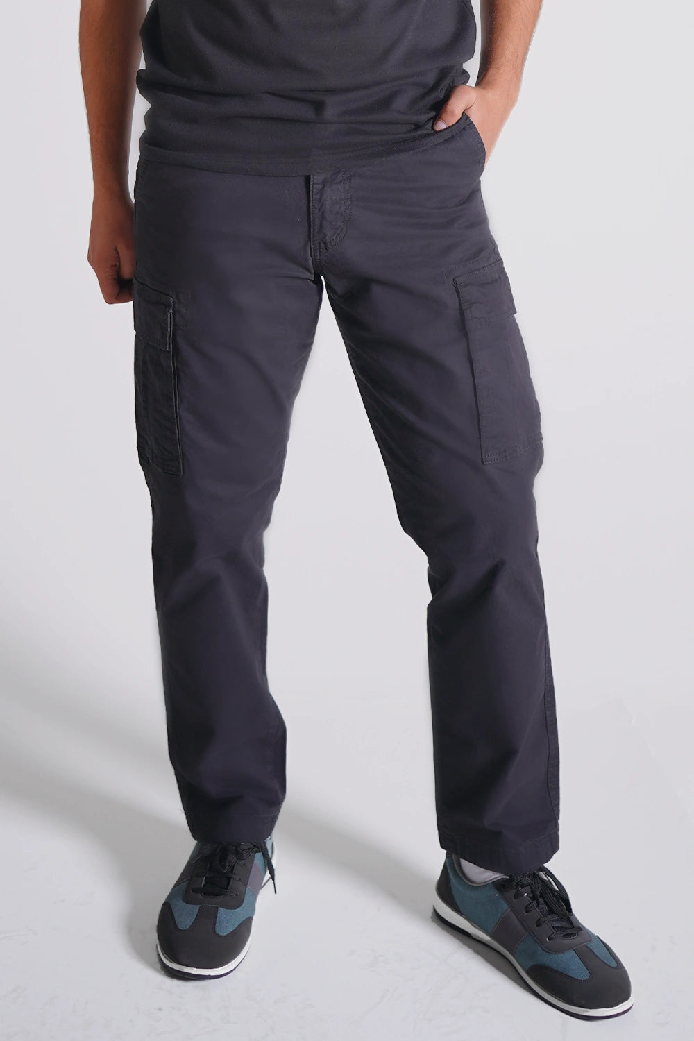 Men Cargo Pants - Black