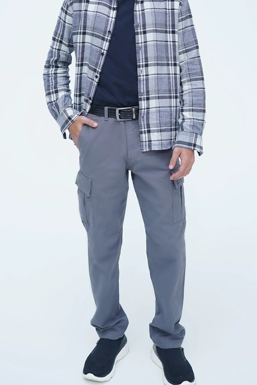 Men Cargo Pants - Grey